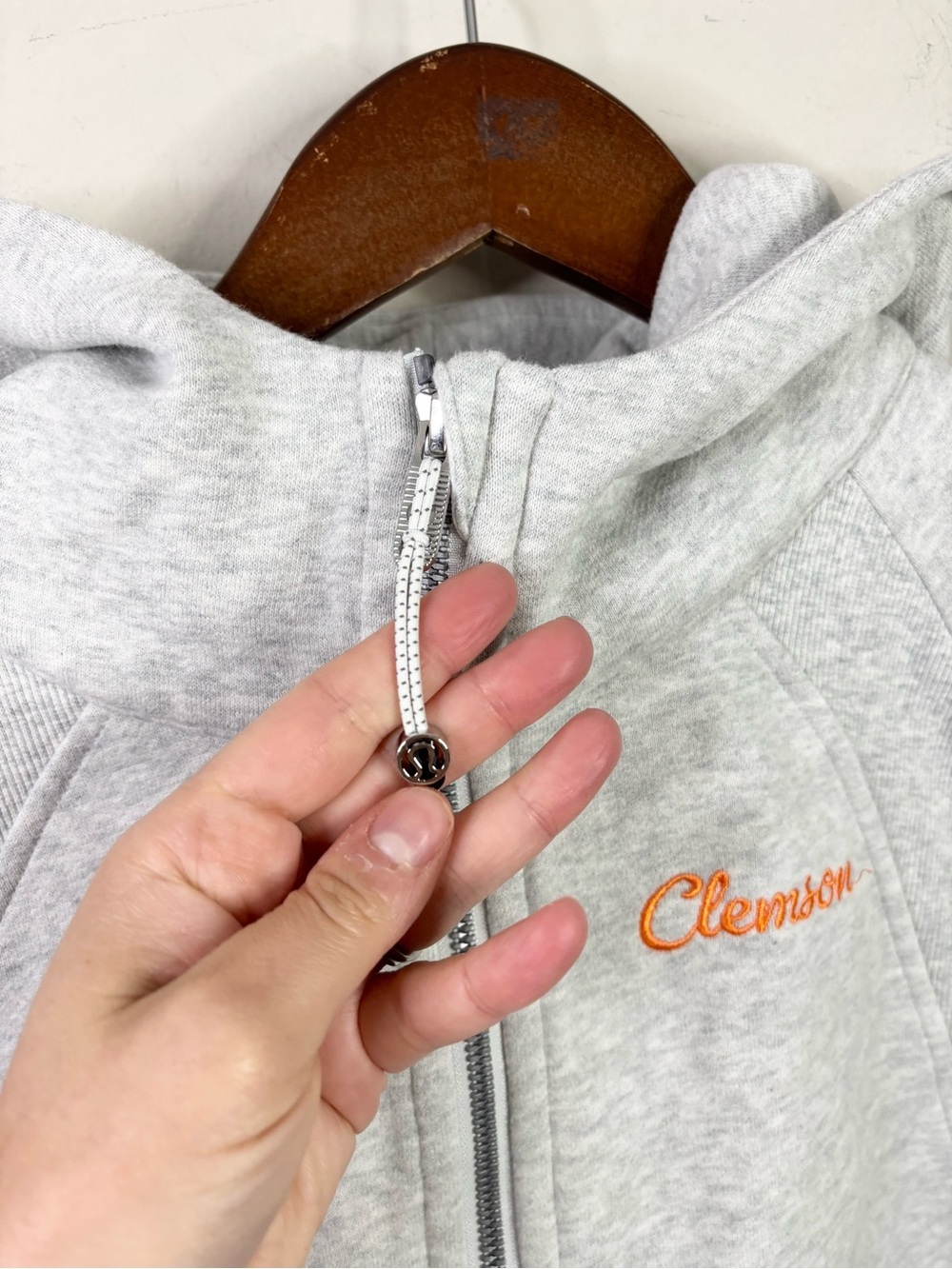 Lululemon Scuba Oversized 1/2 Zip Hoodie Clemson Ultra Light Grey XL/XXL - Picture 3 of 6
